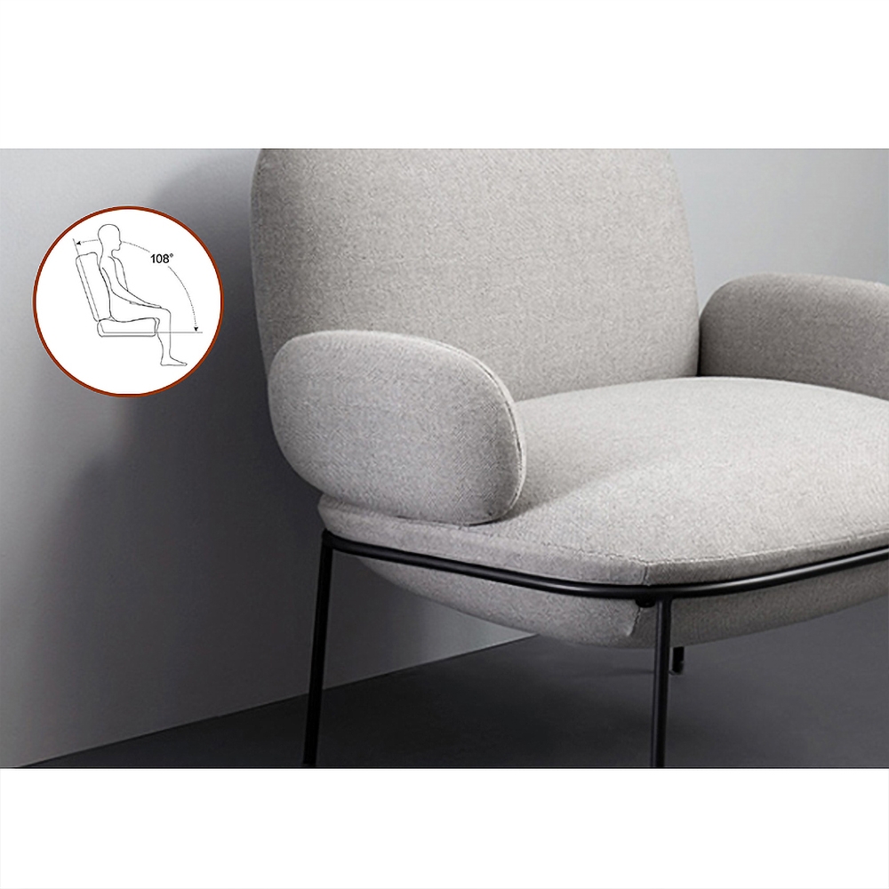 Questions and Answers for Gray Cotton&Linen Accent Chair Metal Modern Upholstered Arm Chair