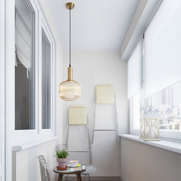 Questions and Answers for Gold metal pendant lamp in the shape of a single bulb lantern, style A