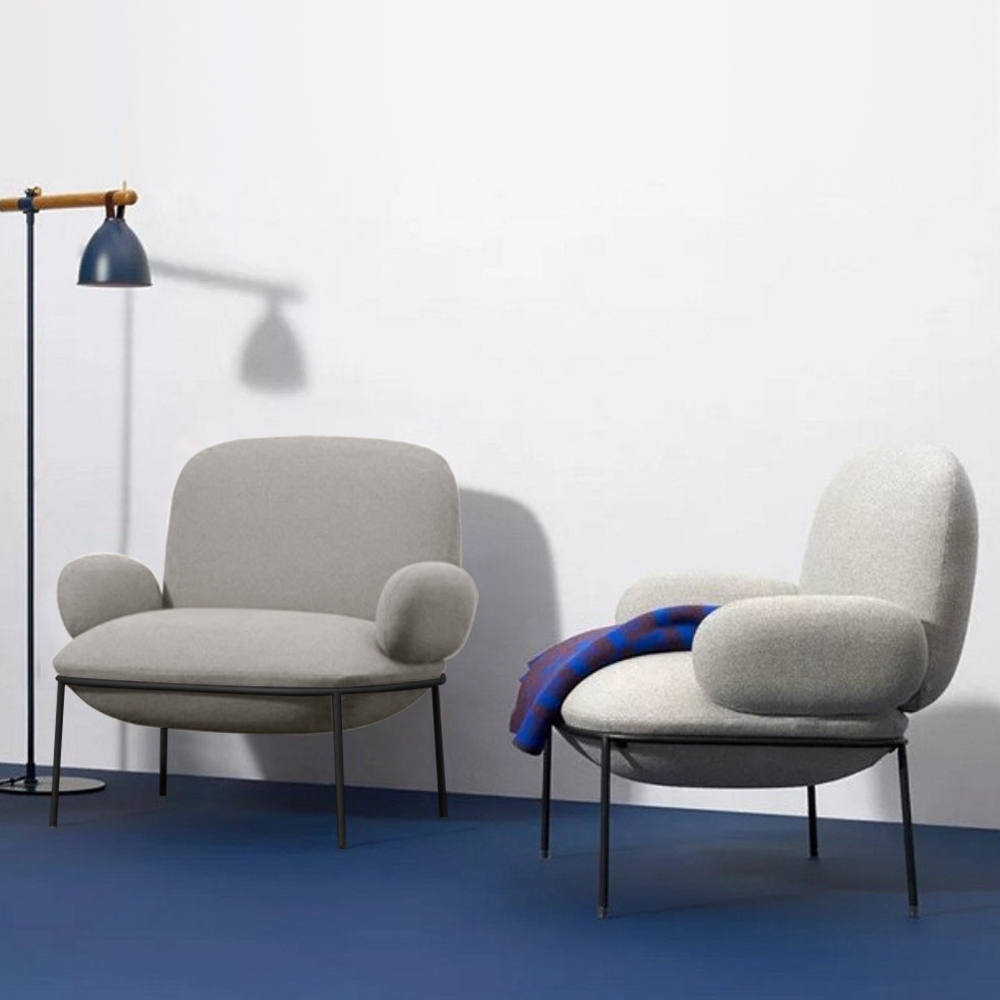 Questions and Answers for Gray Cotton&Linen Accent Chair Metal Modern Upholstered Arm Chair