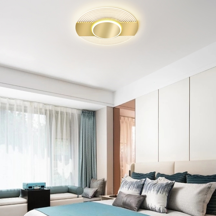 Questions and Answers for Contemporary Round LED Flush Mount Ceiling Light in Gold Acrylic & Metal