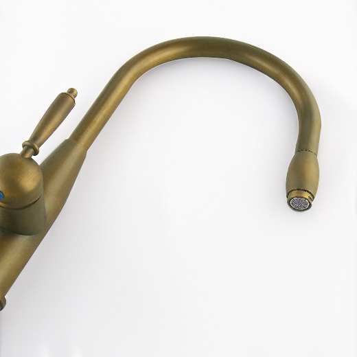 Oceny klientów dla Klasyczna bateria kuchenna z pojedynczym uchwytem z wysuwanym na pokładzie z wysokim łukiem z antycznego mosiądzu