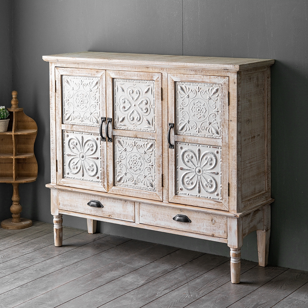 Questions and Answers for Distrate Farmhouse Distressed White Cabinet Artistic Surface with 2 Drawers 2 Shelves