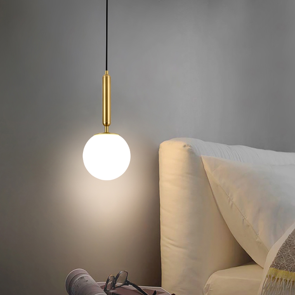 Otázky a odpovědi pro Decorica Moderní LED Globe bílé a zlaté jediné závěsné světlo