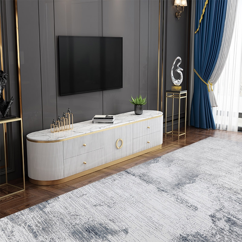 Customer Reviews for Plalue Modern White Long 86 Inch TV Stand with 4 Drawers for TV Up to 100 Inch