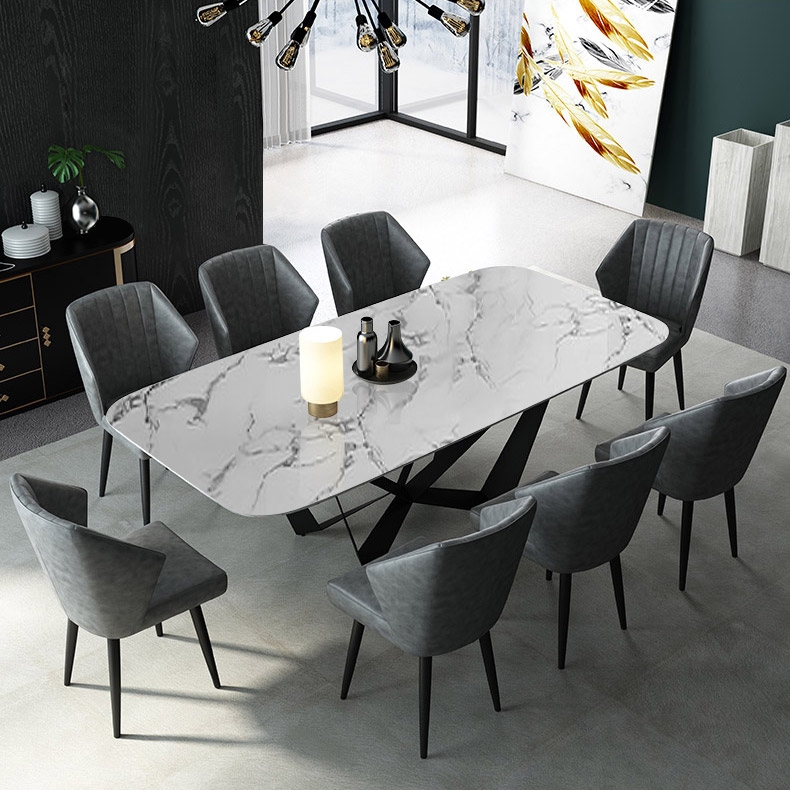 Customer Reviews for 78.7'' Modern Style Rectangle Sintered Stone Dining Table Seats 6-8 People