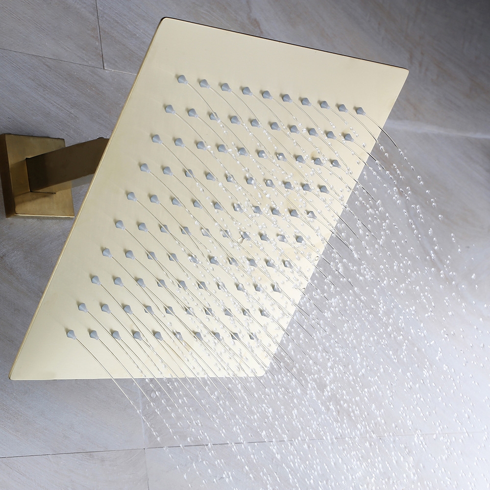 Questions and Answers for Solid Brass Wall Mount Rainshower Hand Shower & Bath Spout Shower Mixer in Brushed Gold