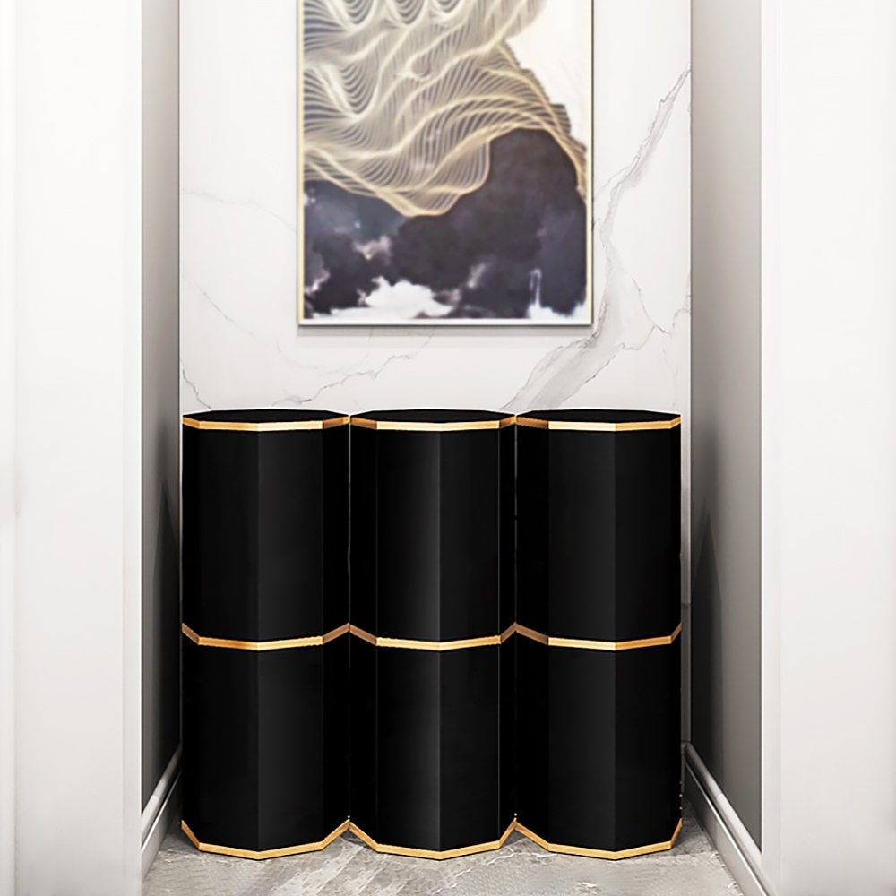 Questions and Answers for Black Round Swivel Tall And Narrow Shoes Storage Cabinet with 3 Doors 18 Shoes