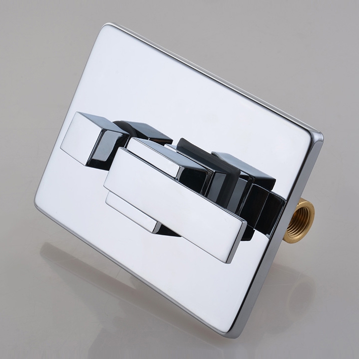 Vragen en antwoorden voor Dree Modern 203 mm vierkante douchesysteem voor wandmontage met handdouche en baduitloop, messing