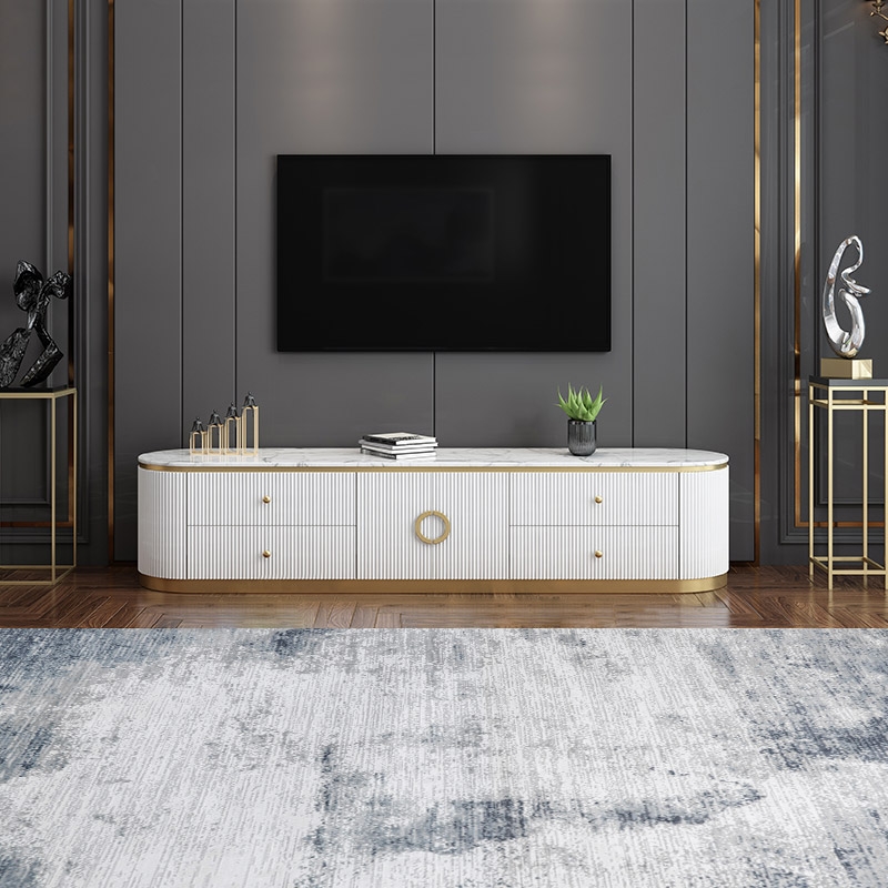 Customer Reviews for Plalue Modern White Long 86 Inch TV Stand with 4 Drawers for TV Up to 100 Inch