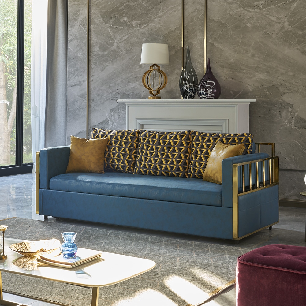 Avis Clients sur Lit superposé moderne en bois, canapé-lit convertible 3 places, oreillers inclus