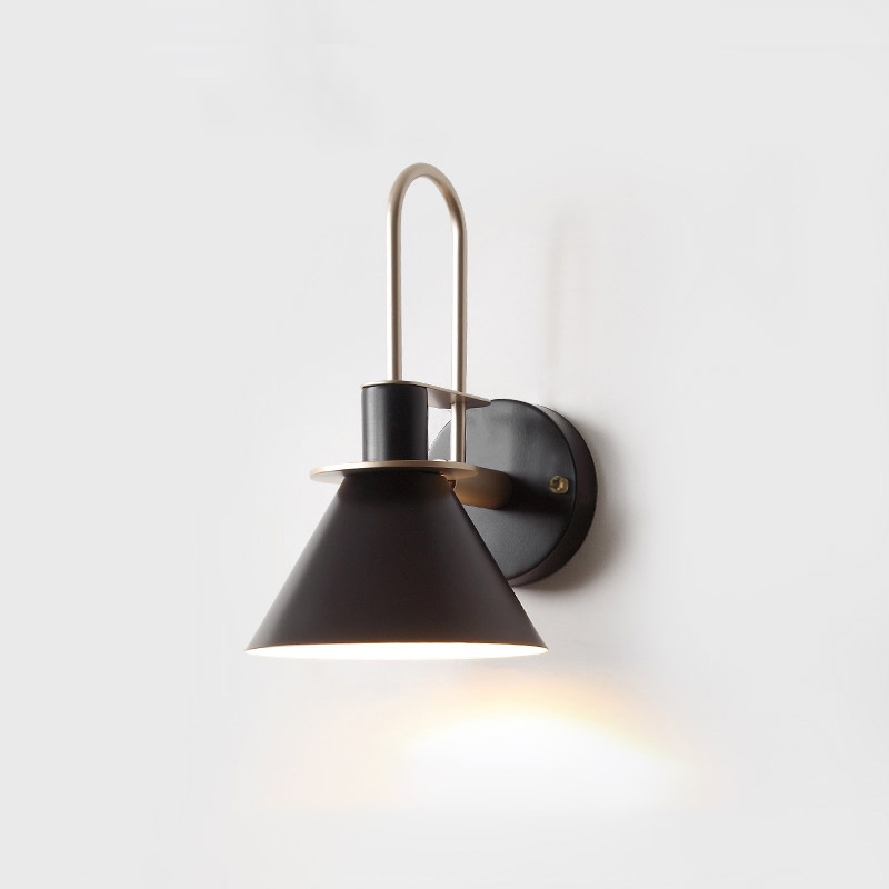Questions and Answers for Modern 1-Light Cone Indoor Wall Sconce Metal Tapered Shade Wall Light in Black