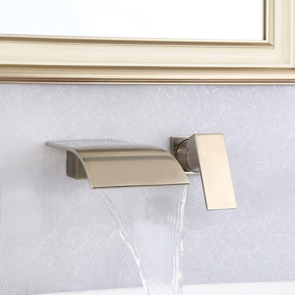 Questions and Answers for Milly Wall Mounted Waterfall Spout Single Handle Bathroom Sink Faucet in Brushed Nickel