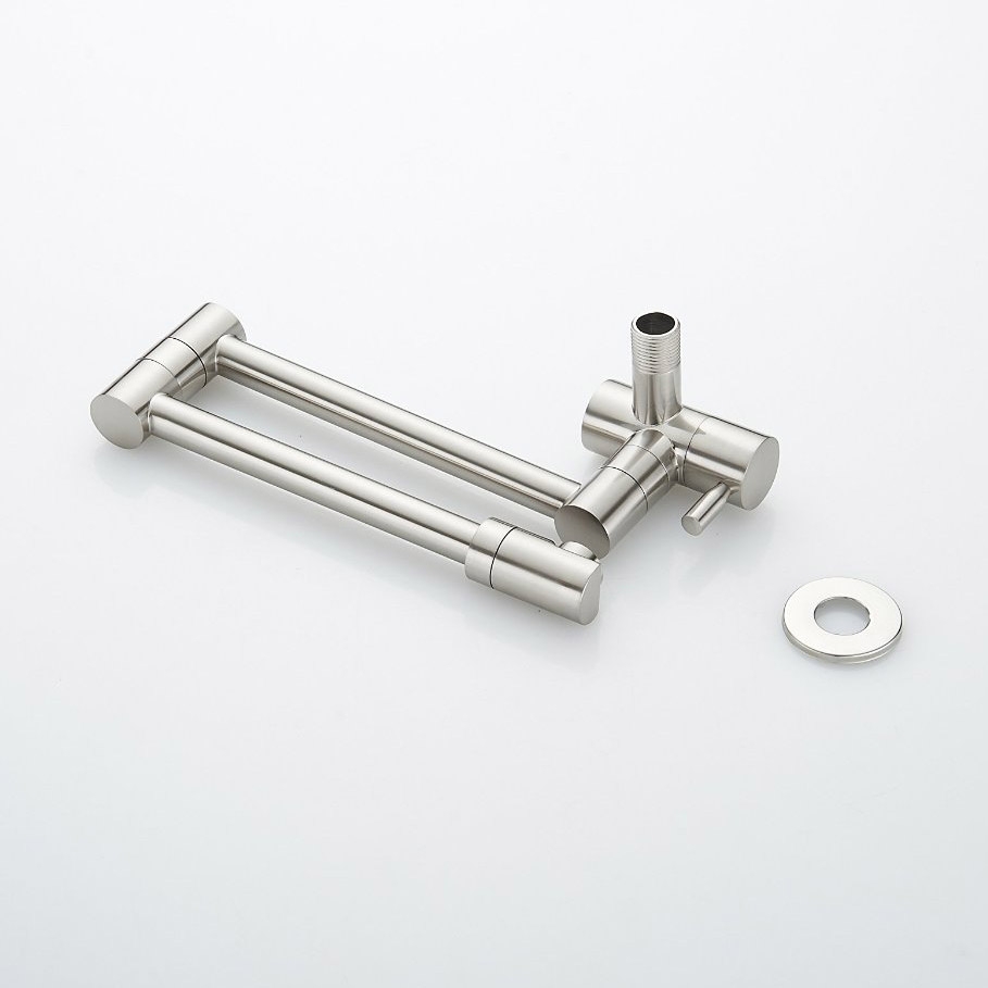 Oceny klientów dla Nowoczesny pojedynczy ścienny chowany kran tylko na zimno z podwójnymi przegubami obrotowymi