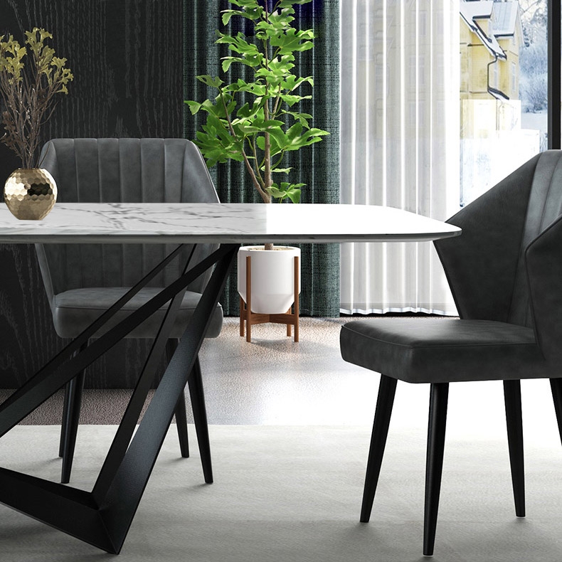 Customer Reviews for 78.7'' Modern Style Rectangle Sintered Stone Dining Table Seats 6-8 People