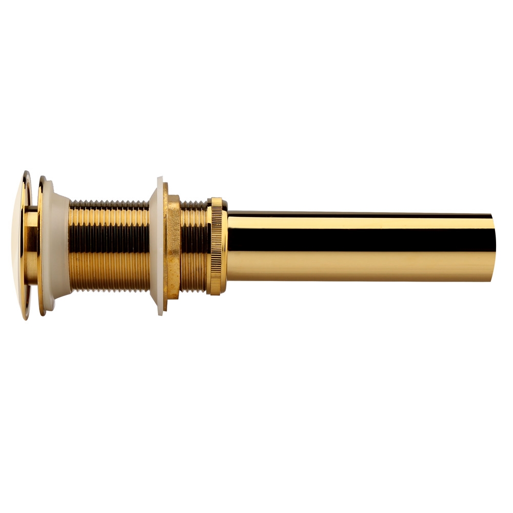Questions and Answers for Gold Finished Popup Drain Assembly without Overflow for Bathroom Vessel Vanity Sink