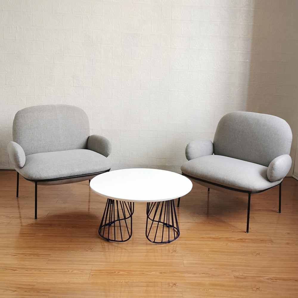 Questions and Answers for Gray Cotton&Linen Accent Chair Metal Modern Upholstered Arm Chair