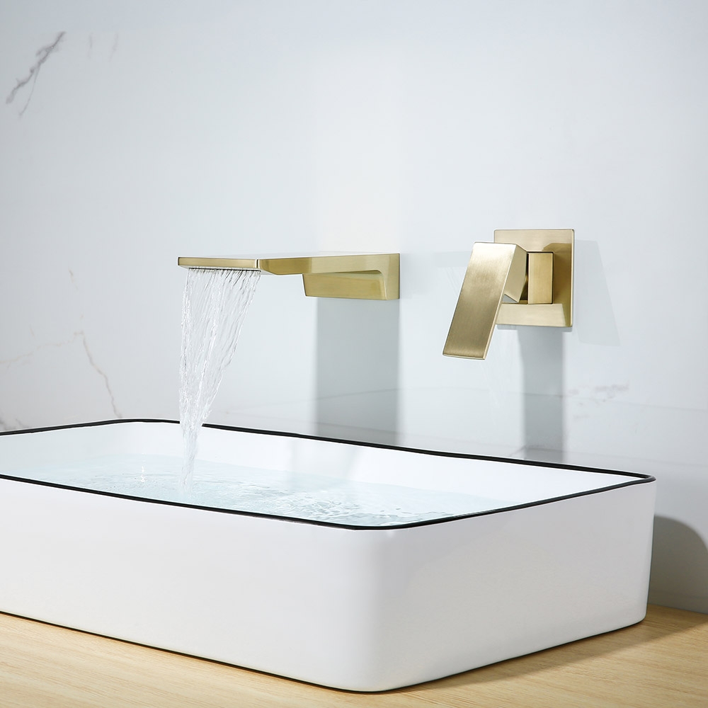 Otázky a odpovědi pro Vodopádový nástěnný kartáčovaný zlatý koupelnový dřez s jednou rukojetí