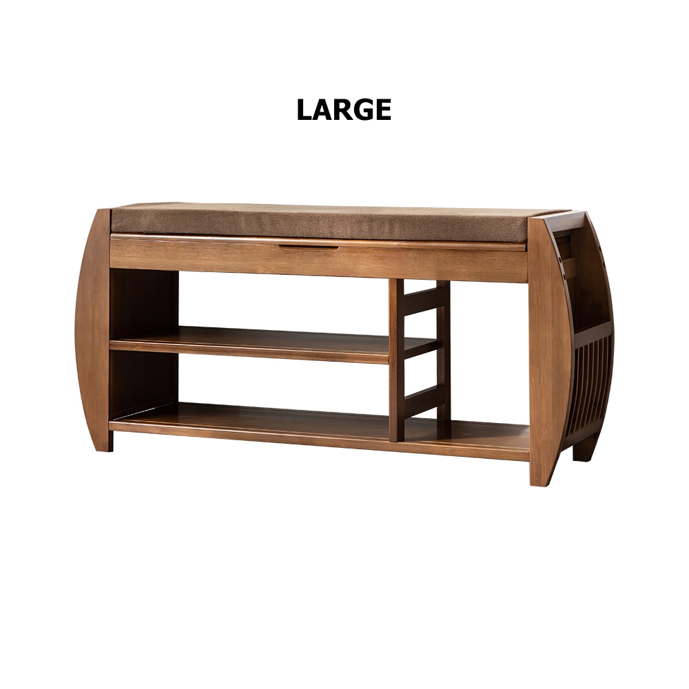 Perguntas e respostas para Banco de entrada grande para armazenamento de sapatos, sapateira de bambu em marrom (40,2 polegadas)