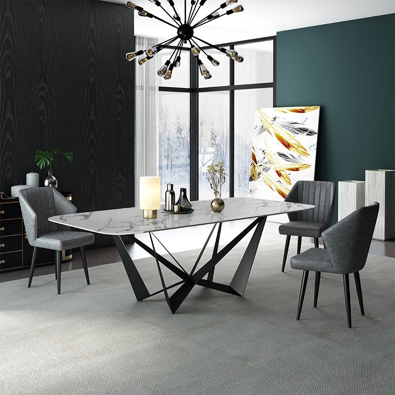 Customer Reviews for 78.7'' Modern Style Rectangle Sintered Stone Dining Table Seats 6-8 People