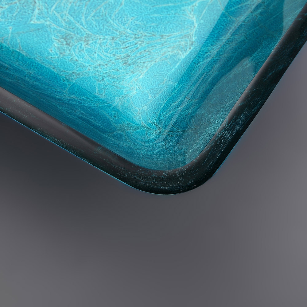 Pytania i odpowiedzi dla Nowoczesna zielono-niebieska prostokątna umywalka łazienkowa ze szkła hartowanego