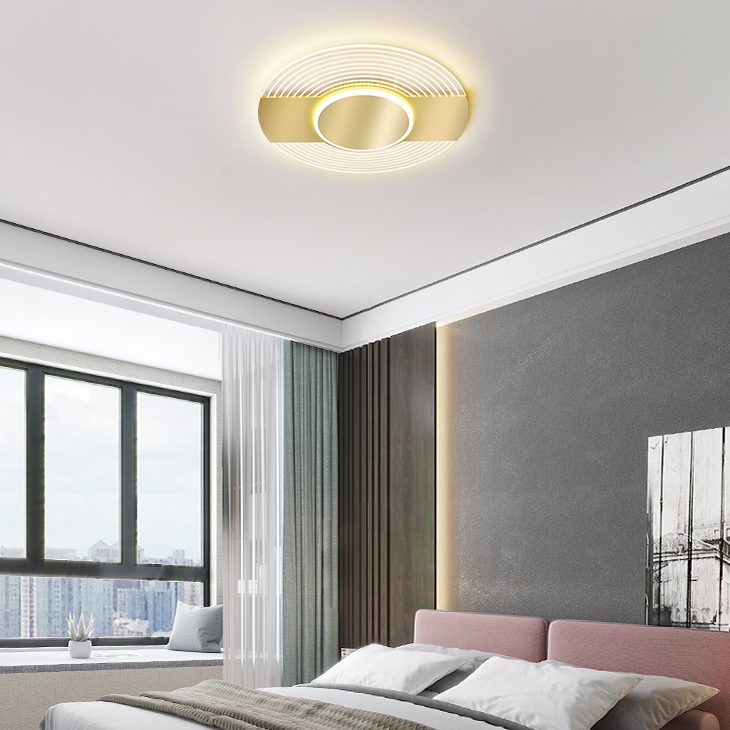 Questions and Answers for Contemporary Round LED Flush Mount Ceiling Light in Gold Acrylic & Metal