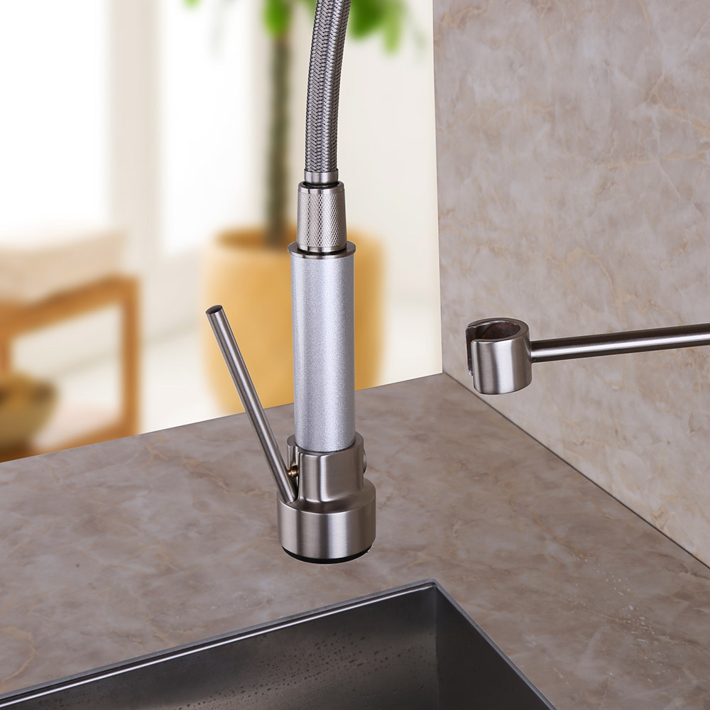 Questions and Answers for Brewst Commercial Pull Out High-Arc Kitchen Faucet Single Handle in Brushed Nickel