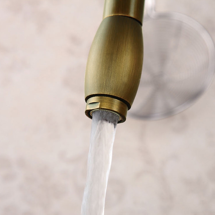 Oceny klientów dla Klasyczna bateria kuchenna z pojedynczym uchwytem z wysuwanym na pokładzie z wysokim łukiem z antycznego mosiądzu