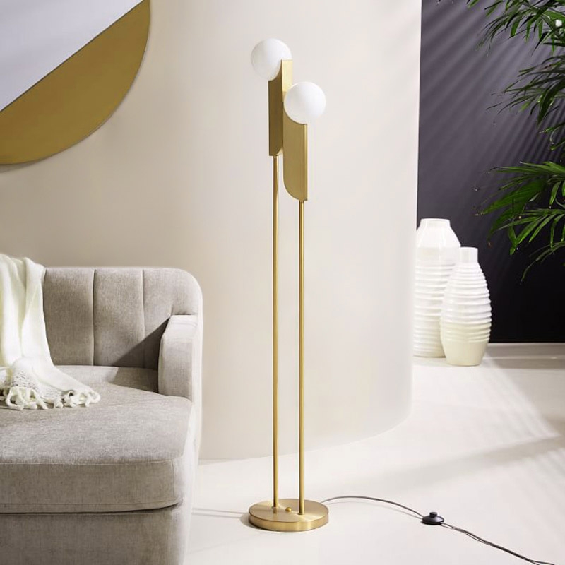 Customer Reviews for Modern Minimalist Torchiere Floor Lamp 2-Light with Glass Shade & Gold Metal