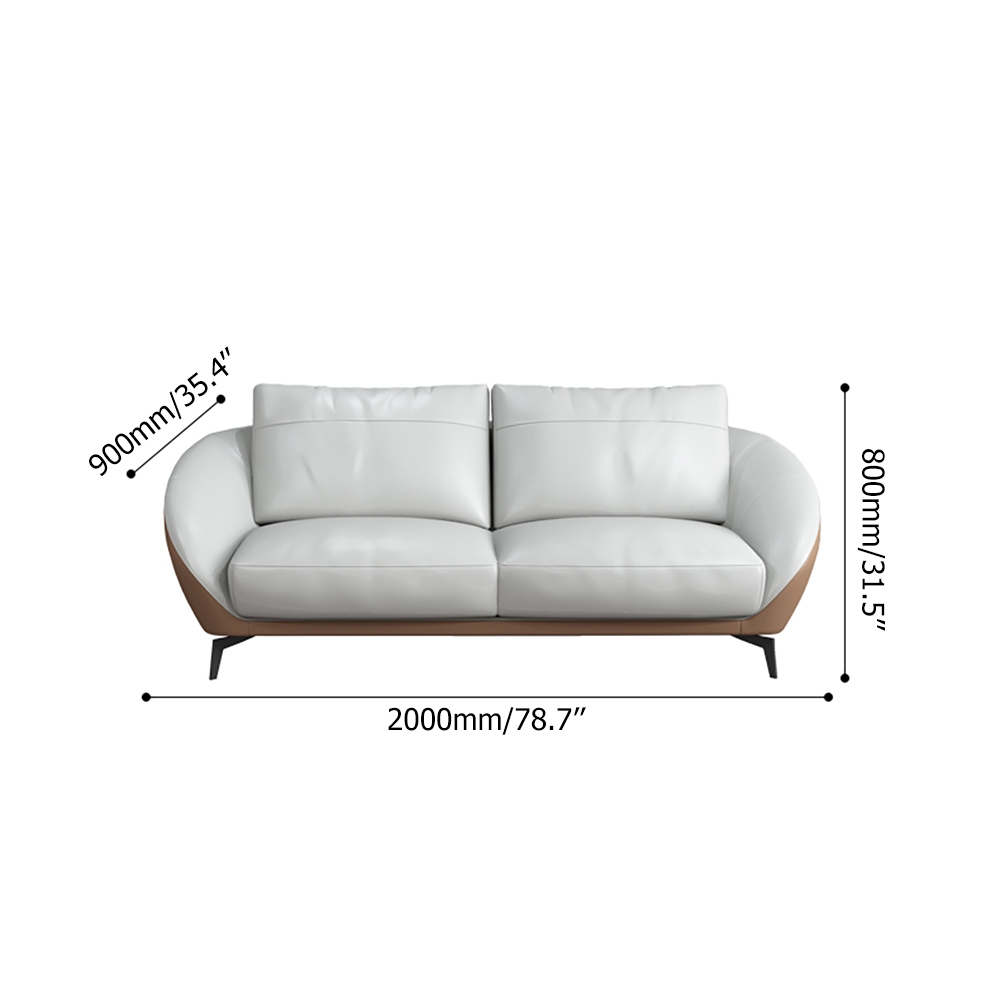 79" White Leath-Aire Sofa Upholstered Sofa 3-Seater Sofa Luxury Sofa weights dimensions image