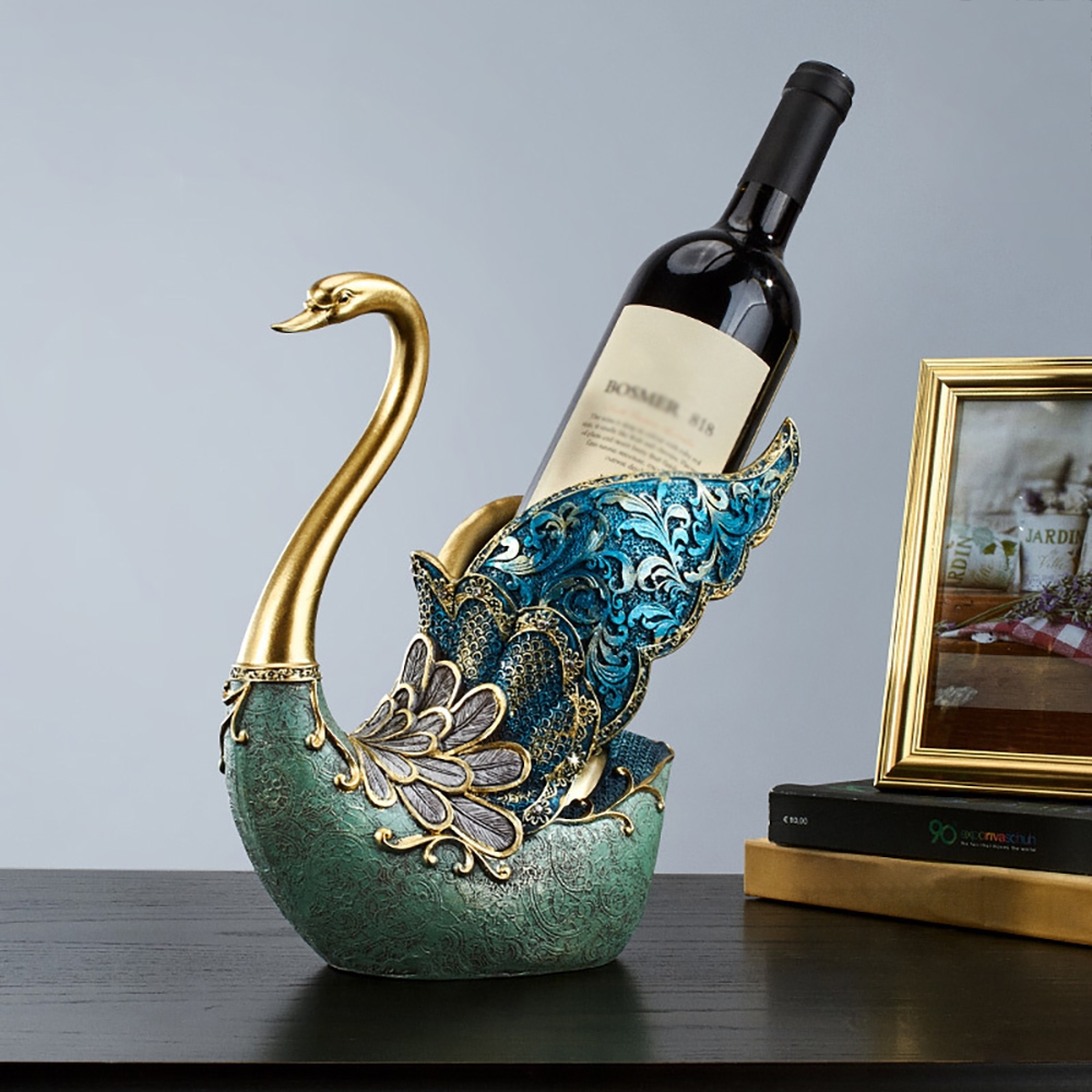 Questions and Answers for Mini Bar Decor Swan Wine Rack Bottle Holder in Resin