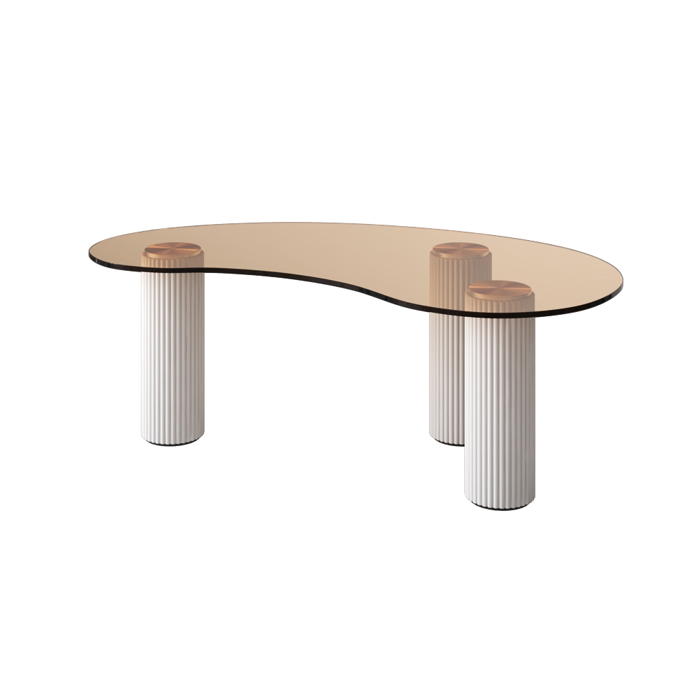 Questions et Réponses pour Table basse blanche moderne avec verre trempé et 3 pieds