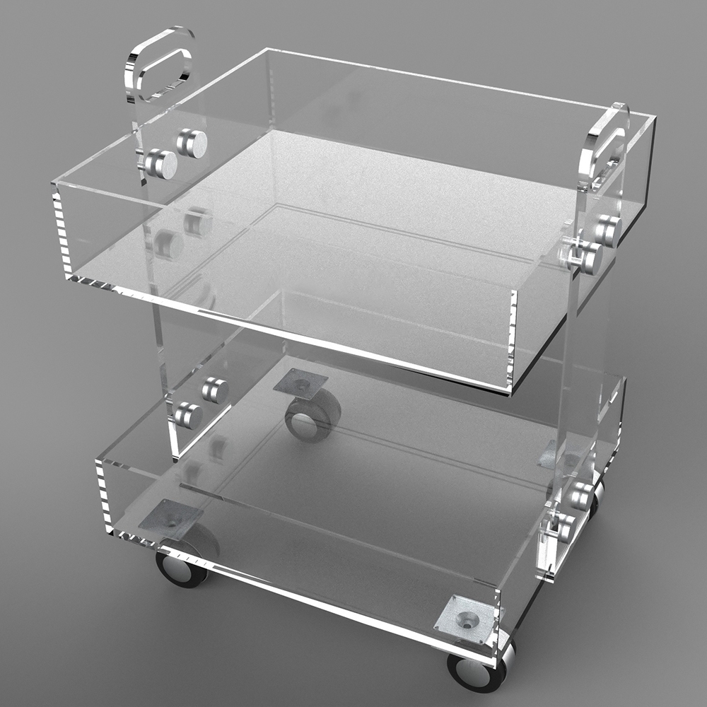 Customer Reviews for Modern Acrylic Rolling Bar Cart  End Table with Handles