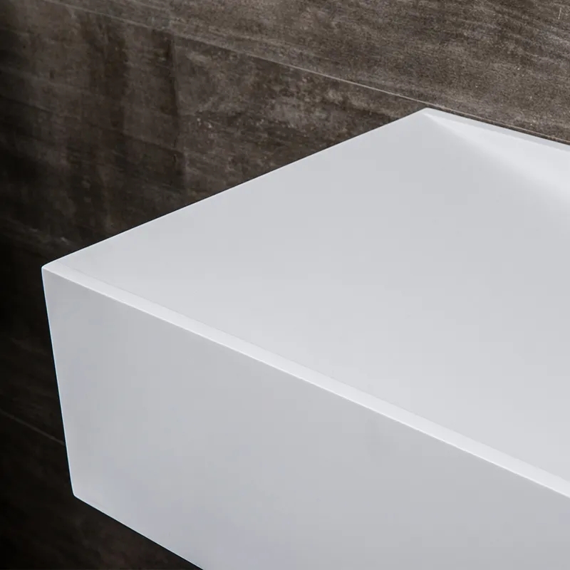 Customer Reviews for 900mm Wall-Mount Stone Resin Wash Basin in Matte White with Storage Cubby Hole
