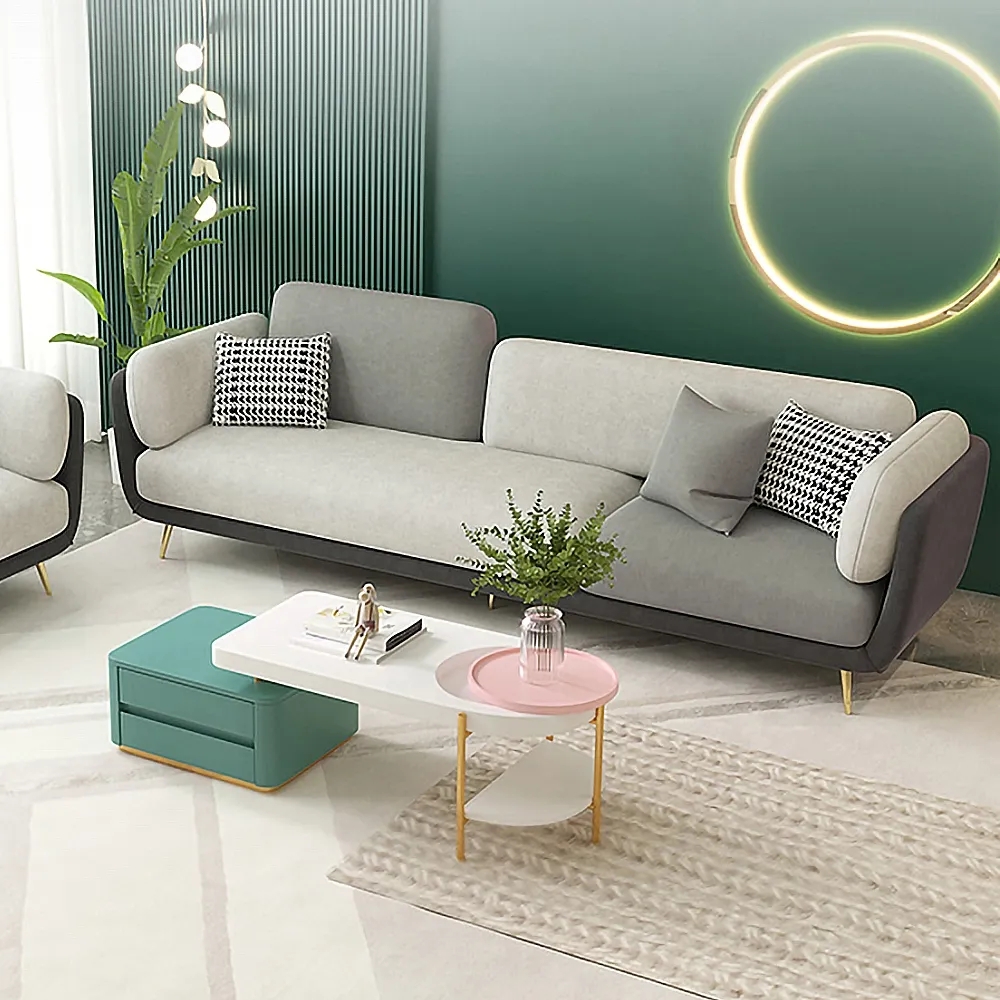 Avaliações de clientes sobre Sofá estofado cinza Volore 88,6" Sofá dourado moderno de 4 lugares para sala de estar em grande