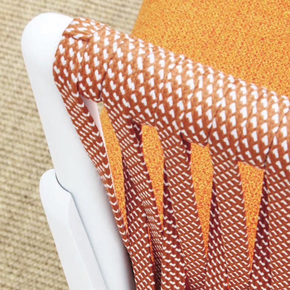Questions and Answers for Orange Rope Woven Outdoor Armchair with White Aluminum Frame