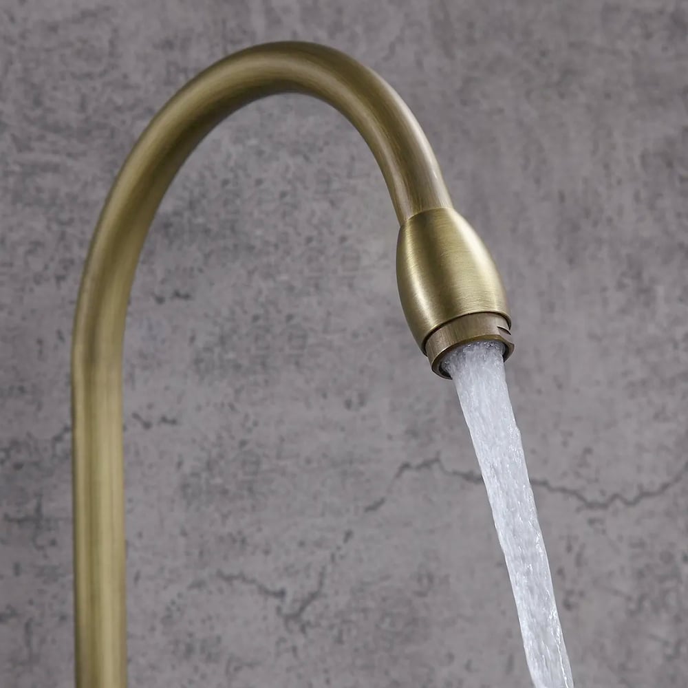 Customer Reviews for Stev Classic Antique Brass Goosenecked Single Handle 1-Hole Kitchen Faucet Solid Brass