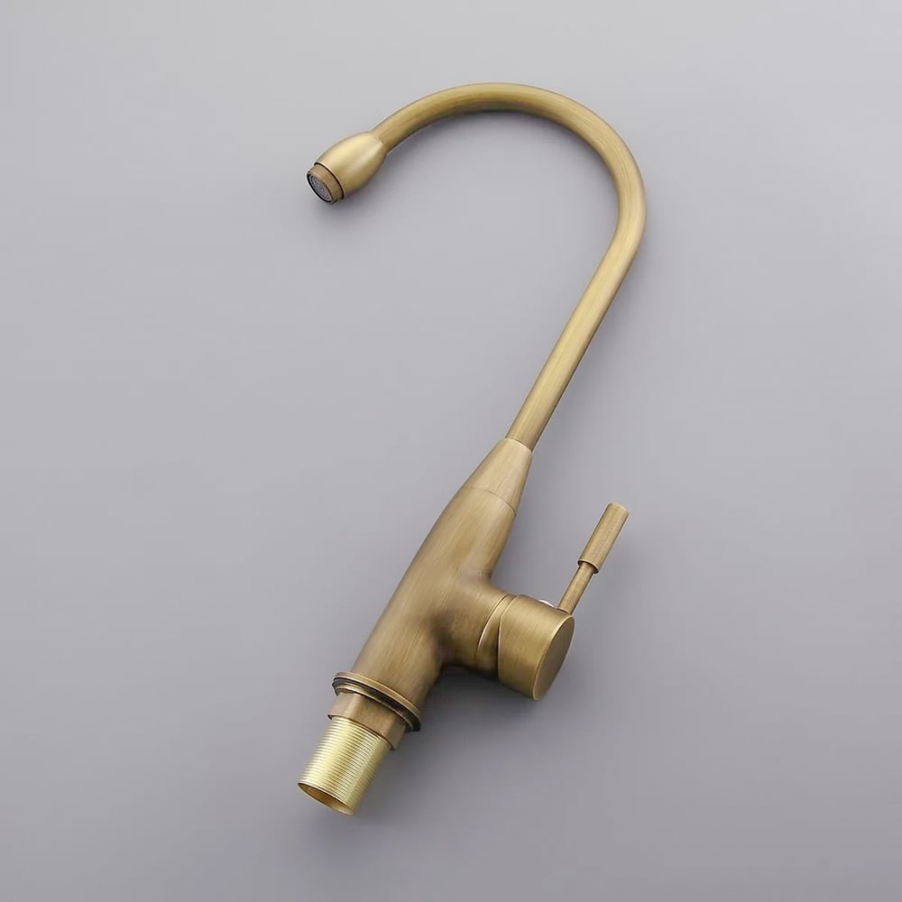 Customer Reviews for Stev Classic Antique Brass Goosenecked Single Handle 1-Hole Kitchen Faucet Solid Brass