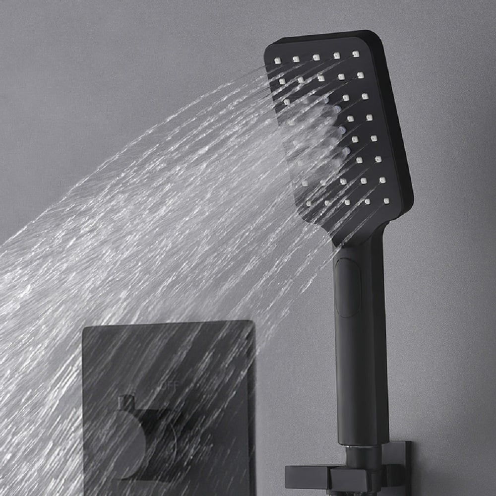 Questions and Answers for 20'' Thermostatic Black Shower System with Hand Shower and 3 Body Jets