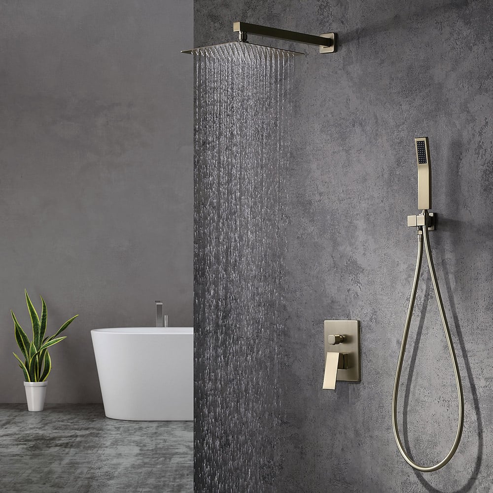Customer Reviews for Modern 12" Wall Mounted Shower System with Handheld Shower Pressure Balance Valve