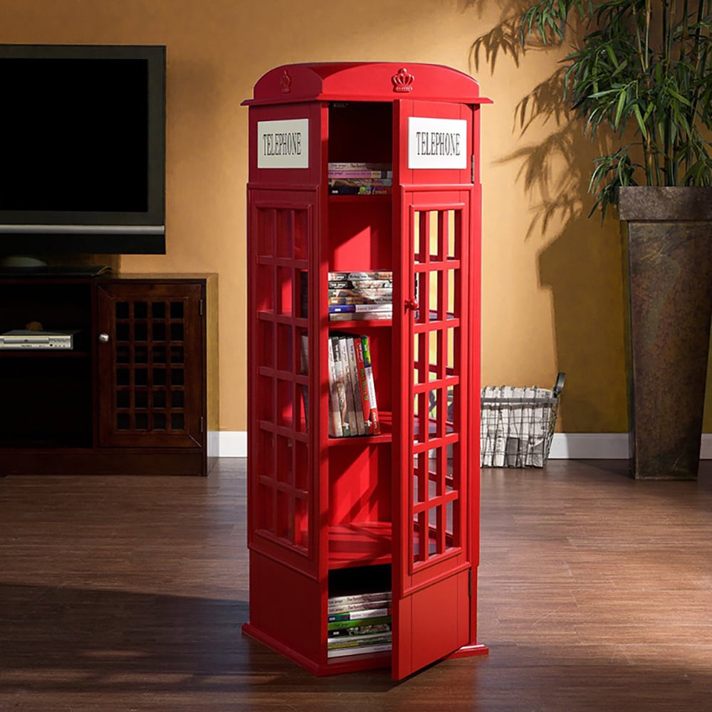 Questions and Answers for Phone Booth-Shaped Retro Kid's Bookcase England Style