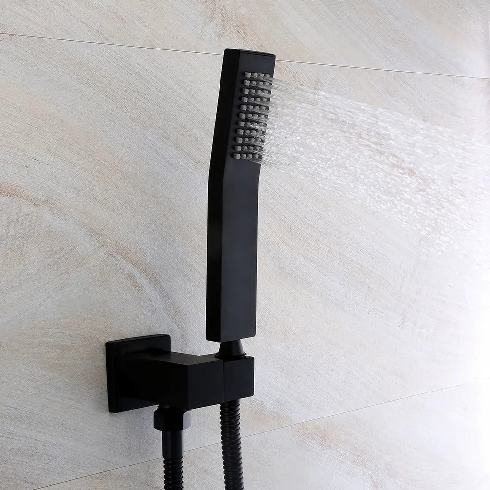 Questions and Answers for Wall Mount 10" Rainshower Hand Shower & Tub Spout Shower System in Matte Black