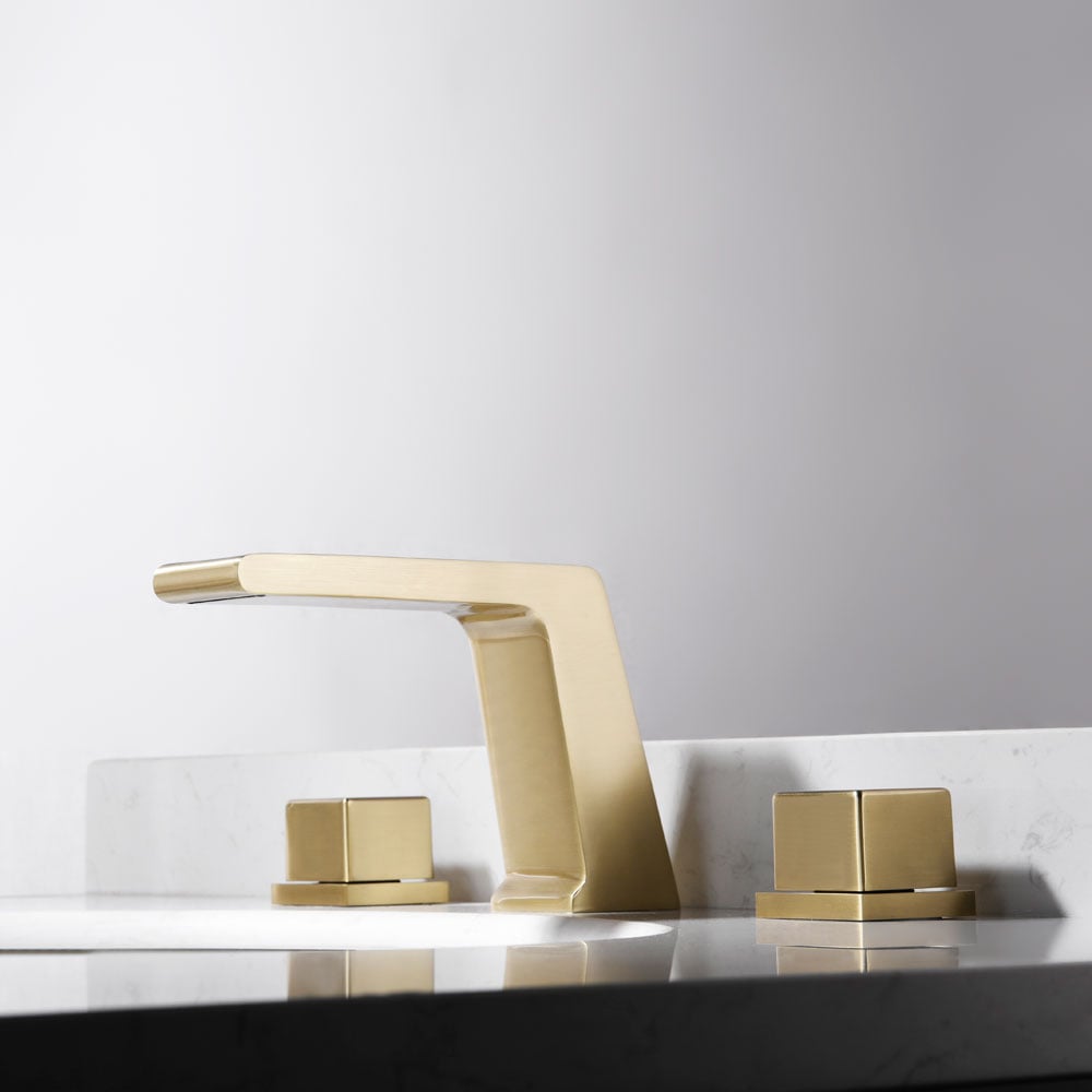 Customer Reviews for Rosa Waterfall Brushed Gold Widespread Bathroom Sink Faucet Solid Brass
