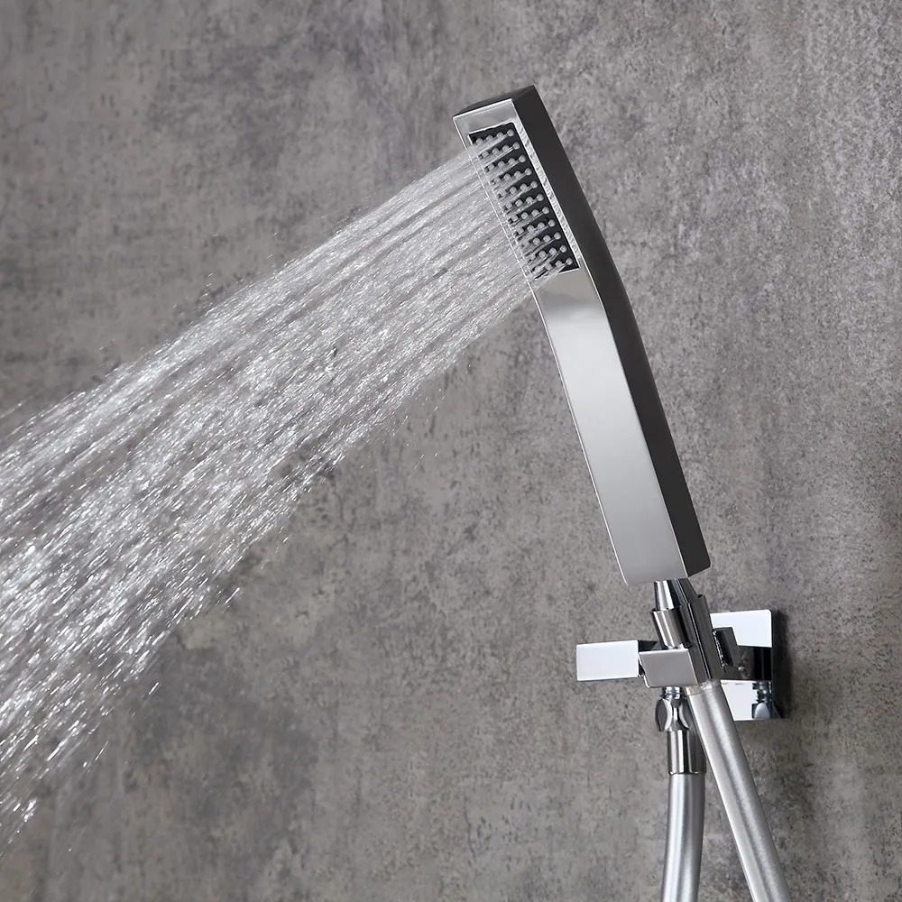 Questions and Answers for Modern 16" Chrome Thermostatic Rain Shower System with Handheld Shower & 3 Body Sprays