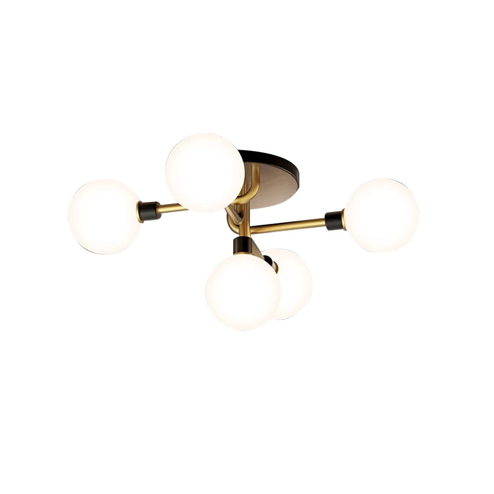 Questions and Answers for Brass Globe Mini Chandelier Flush Mount Ceiling Light in 5-Light