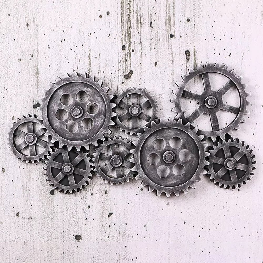 Questions and Answers for 940mm Industrial Distressed Grey Wall Decor with Gear Design in HDF for Living room
