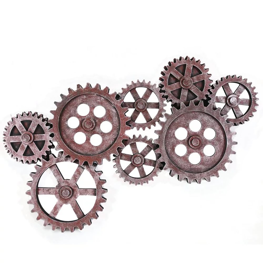 Questions and Answers for Industrial Distressed Rust Wall Decor with Gear Design in HDF