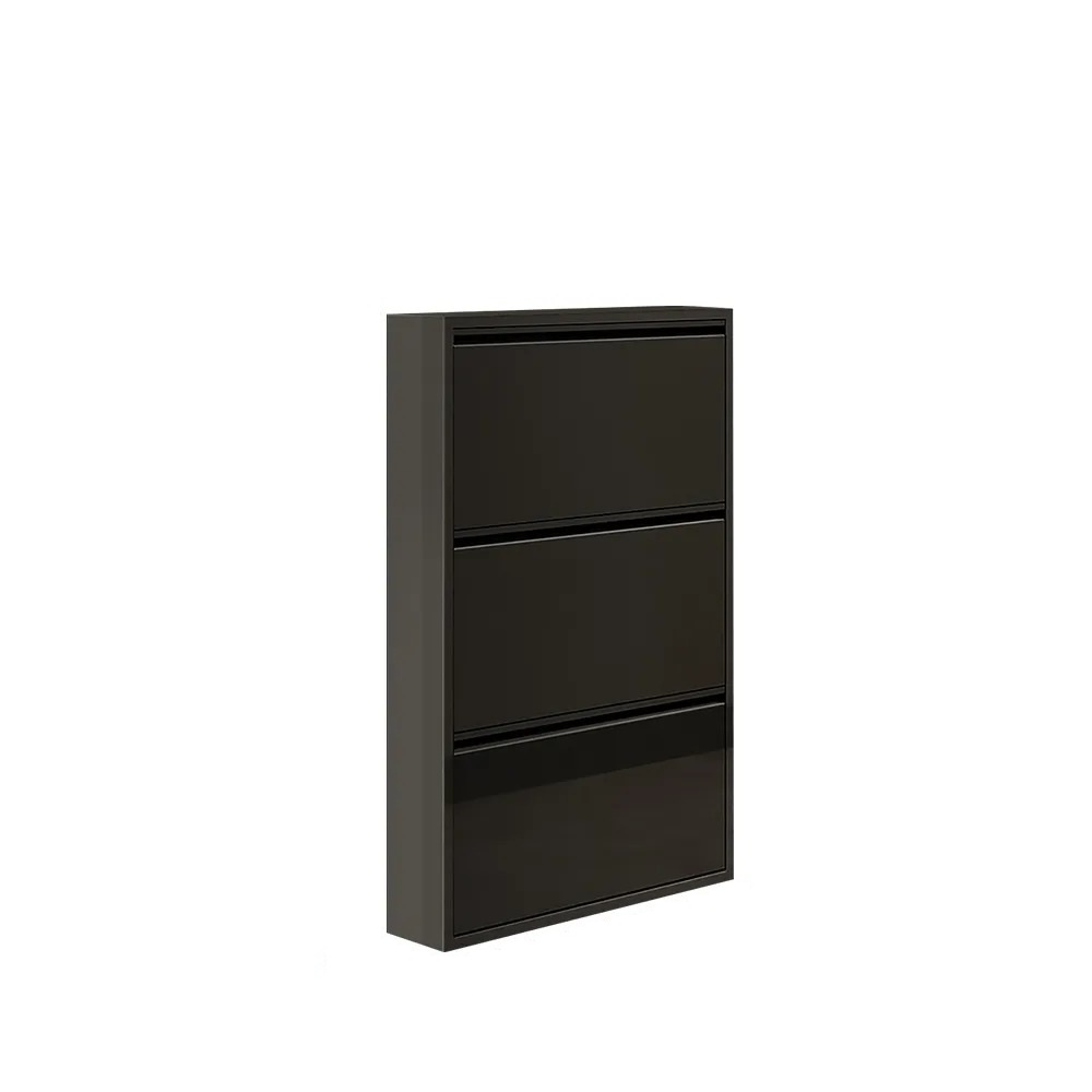 Customer Reviews for Black Narrow Shoe Storage Cabinet with 3 Shelves Wall Mounted in Medium