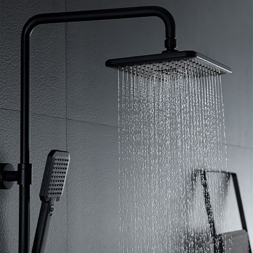 Oceny klientów dla Odsłonięta oprawa prysznicowa z ręcznym prysznicem i wanną w kolorze matowej czerni