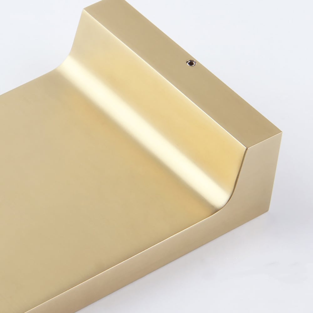 Customer Reviews for Sleek Brushed Gold Wall Mounted Single Handle Waterfall Bathroom Sink Faucet