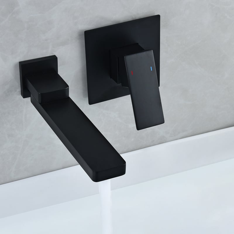 Questions and Answers for Wall Mount Matte Black Single Handle Bathroom Sink Faucet Solid Brass